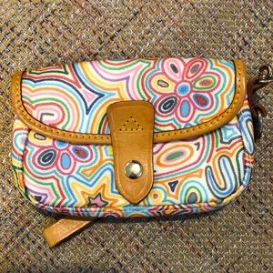 DOONEY BOURKE Crazy Stripes Flap Front Wristlet Mini Bag